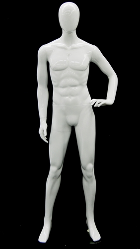 Unbreakable Male Egghead Mannequin in Glossy White