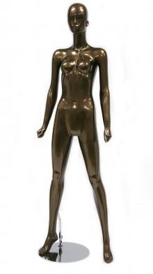 Metallic Bronze Retro Abstract Female Mannequin