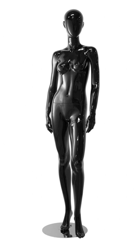 Abstract Head gloss black female mannequin