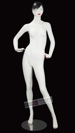 Abstract Asian Matte White Female Mannequin Hands on Hips
