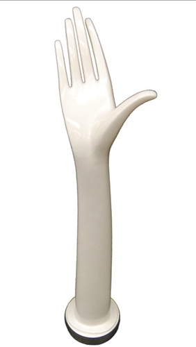 20" Ladies Right Jewelry Display Hand in White Plastic for Displaying Jewelry or Gloves from www.zingdisplay.com