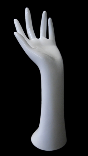 12.5" Ladies Right Glove Hand in White Plastic from www.zingdisplay.com