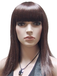 Brunette Straight Hair Mannequins wig with Bangs