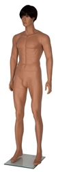 Realistic Tan Male Mannequin with Blue Eyes
