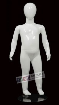 Toddler Mannequin Egghead Glossy White Straight Arms