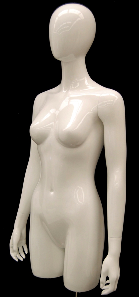 3/4 female bust with arms white finish
