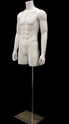 Male Torso Display Form in White