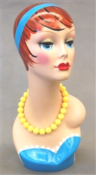 Vintage Painted Female Display Head.