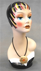 Vintage Painted Female Display Head