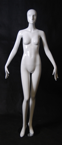 Abstract Head Glossy White Female Mannequin