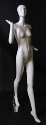 Female Mannequin in Glossy White with Abstract Head from www.zingdisplay.com