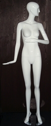 Female Mannequin in Glossy White with an Abstract Head.