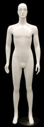 Black White Male Mannequin with Arms at Sides and Abstract Egghead