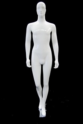 Glossy White Male Mannequin with Abstract Egghead from www.zingdisplay.com