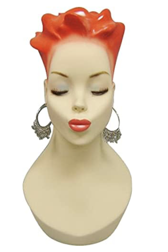 Vintage Painted Female Display Head.