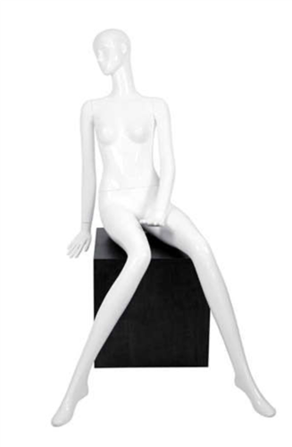 Matte White Seated Vogue Female Mannequin