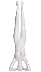 Glossy White Female Yoga Mannequin Headstand Pose