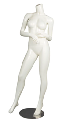 Female Brazilian Mannequin Pearl White Headless Changeable Heads - Arms Bent
