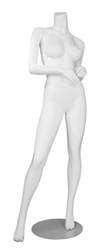 Female Brazilian Mannequin Matte White Headless Changeable Heads - Arms Bent
