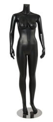 Female Brazilian Mannequin Matte Black Headless Changeable Heads