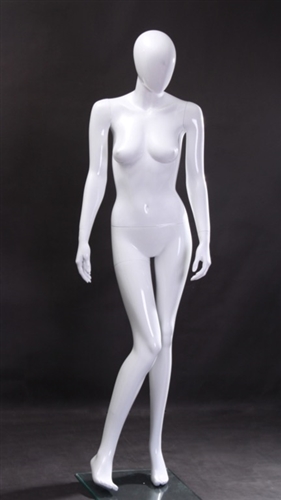Female Mannequin in White. Abstract Egghead.