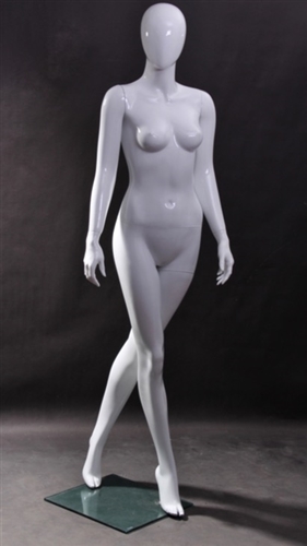 Female Mannequin in White. Abstract Egghead.