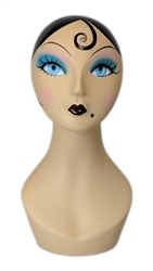 Vintage Painted Female Display Head From ZingDisplay.com