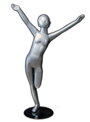 Silver Abstract Unisex Pre-Teen Child Mannequin - Arms Up