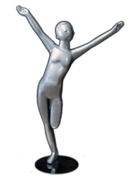 Silver Abstract Unisex Pre-Teen Child Mannequin - Arms Up