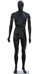 Gloss Black Plastic Male Egghead Mannequin