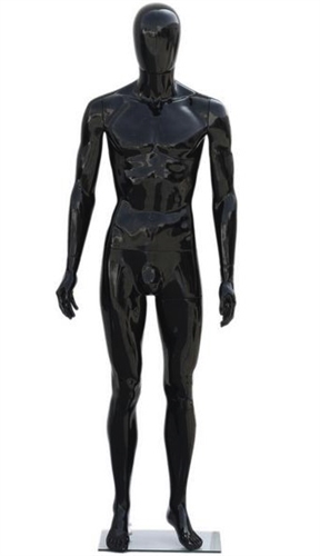 Unbreakable Male Egghead Mannequin in Matte Black