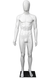 Unbreakable Male Egghead Mannequin in Gloss White