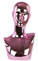 Pink Chrome Abstract Female Head Display