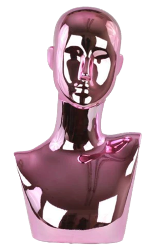 Pink Chrome Abstract Female Head Display