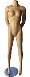 Skintone Headless Female Mannequin with Hands Behind Back