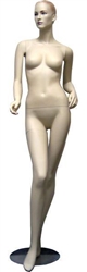 Realistic Female Fleshtone Mannequin with Molded Slicked Back Hair