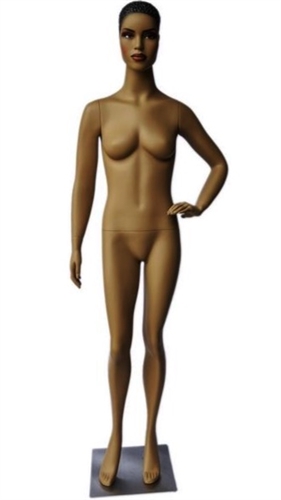 Realistic African American Female Mannequin with Molded Hair
