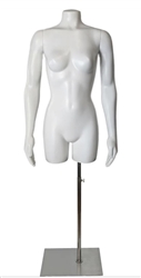 White  Female 3/4 Torso Form with base