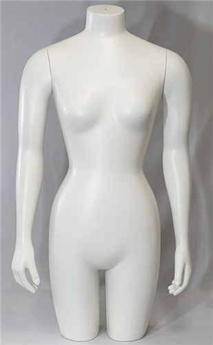 White Petite Female 3/4 Torso Form - Size 0/2