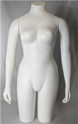 White Large Size Female 3/4 Torso Form - Size 12/14