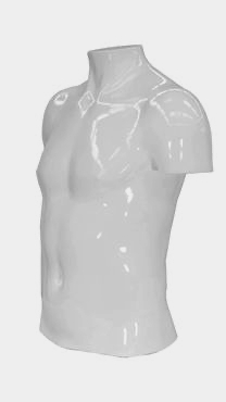 Plus Size Male Torso Form in Gloss White From ZingDisplay.Com | Home to more than 5000+ Store Display Products.