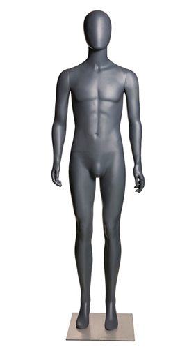 Matte Gray Male Egghead Mannequin