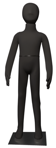 3' 2" Black Full Body Bendable Child Mannequin