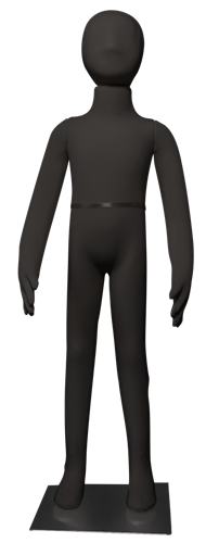 3' 8" Black Full Body Bendable Child Mannequin