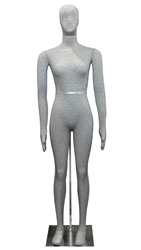 Pinable Jersey Covered Female Mannequin Flexible in Grey or Black