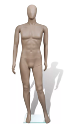 Unbreakable Male Mannequin in Tan with Egghead. Arms rotate 350 degrees to help create any unique display you can dream of.  Shop all of our egghead male mannequins at www.zingdisplay.com