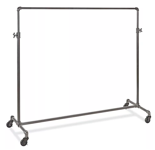 Pipe Clothing Rack - Single Rail, 60" - Gray Finish