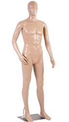 6 FT Unbreakable Fleshtone Realistic Male Mannequin - Left Leg Out