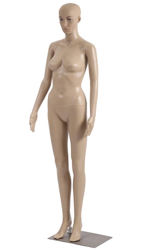 Unbreakable Fleshtone Realistic Female Mannequin - Arms by Side