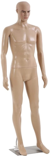6 FT Unbreakable Fleshtone Realistic Male Mannequin - Straight Pose